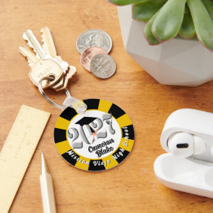 Silver Class of 2027 Photo Graduation Keychain