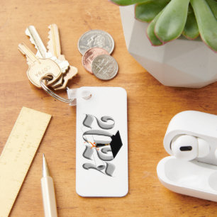 Silver Class of 2027 Photo Graduation Keychain