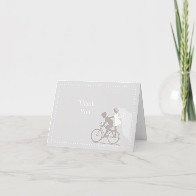Silver Cloud Bicyclette Couple Merci Note (Devant)