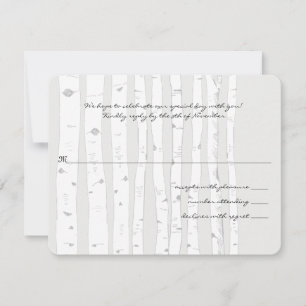 Silver Cloud Birch Tree Wedding Response Card