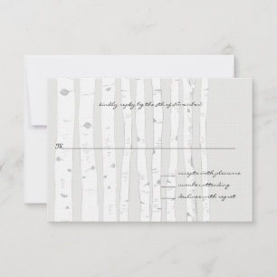 Silver Cloud Birch Tree Wedding Response Card