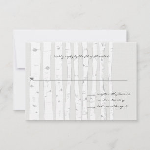 Silver Cloud Birch Tree Wedding Response Card