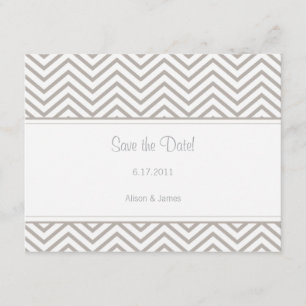 Silver Cloud Chevron Save the Date Annoucement