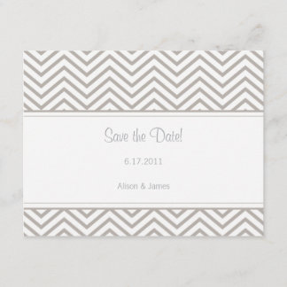 Silver Cloud Chevron Save the Date Annoucement