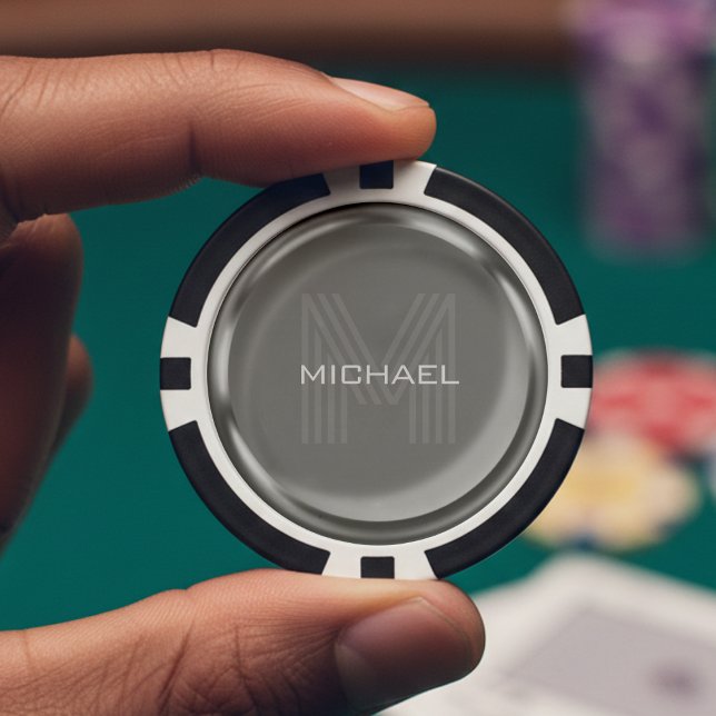Silver Coin Name Monogram Initial Poker Chips (Creator Uploaded)