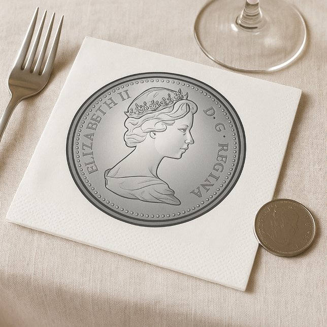 Silver Coin Queen Portrait Napkin (Creator Uploaded)
