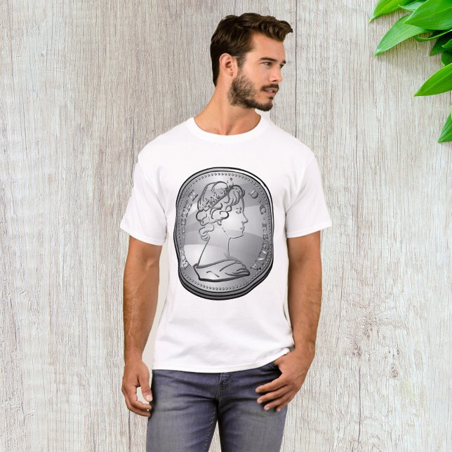 Silver Coin Queen Portrait T-Shirt (Creator Uploaded)