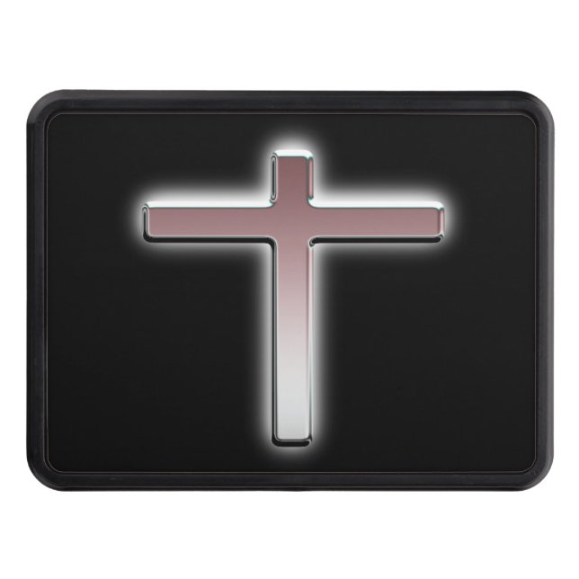 Silver Colored Cross Trailer Hitch Cover (Front)