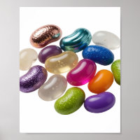 Silver COLORFUL JELLY BEANS ON BLACK BACKGROUND