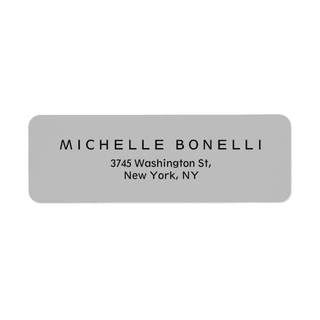Silver Colour Professional Return Address Label (Front)