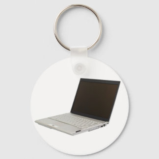 Silver coloured laptop keychain