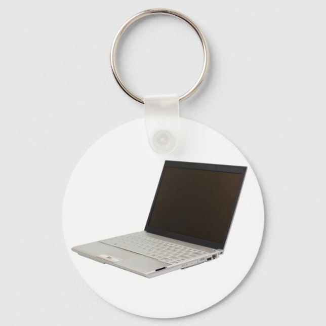 Silver coloured laptop keychain (Front)
