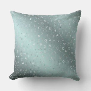 silver,coloured letters from a to z throw pillow
