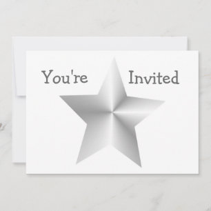 Silver Coloured Star Any Occasion Invitation
