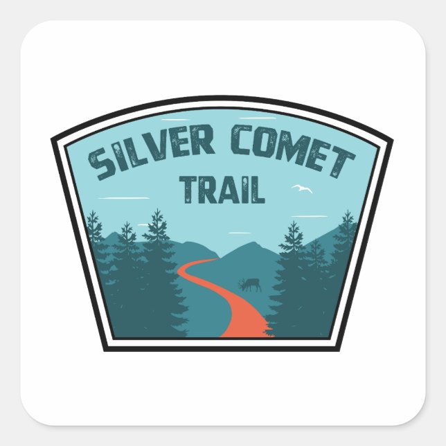 Silver Comet Trail Georgia Square Sticker (Front)