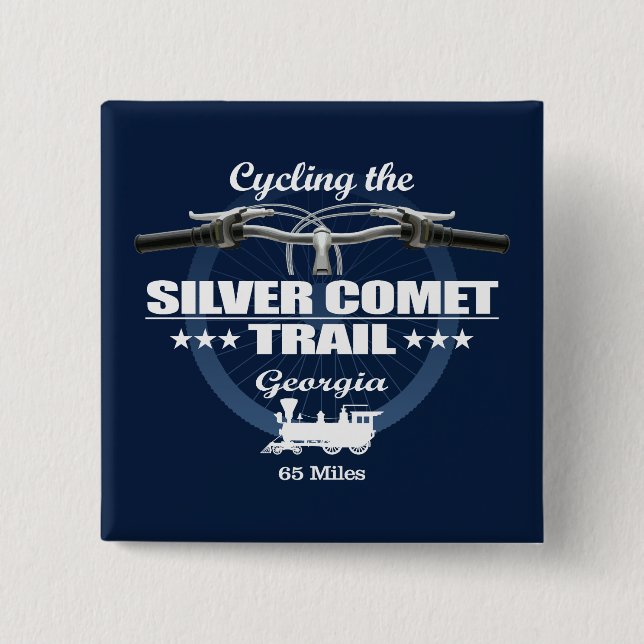 Silver Comet Trail (H2) 2 Inch Square Button (Front)