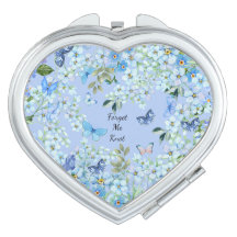 Silver Compact - Forget-Me-Knot