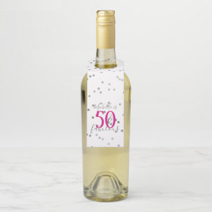 Silver Confetti 50 and Fabulous Birthday Bottle Tag
