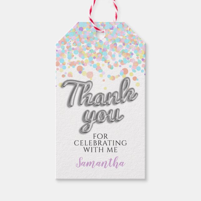 Silver Confetti Gift Tags (Front)