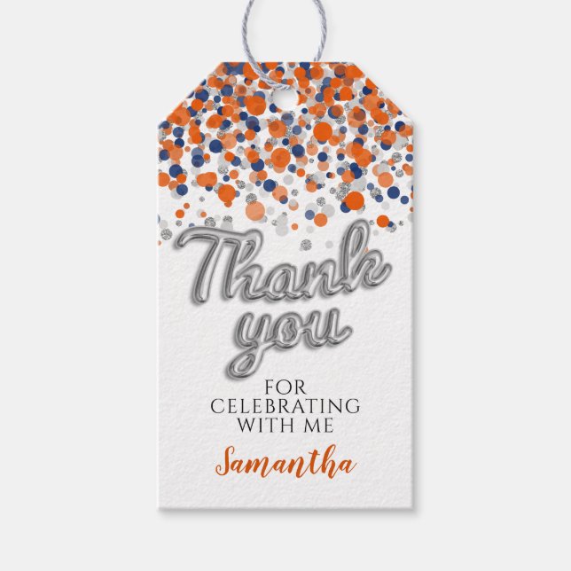 Silver Confetti Gift Tags (Front)