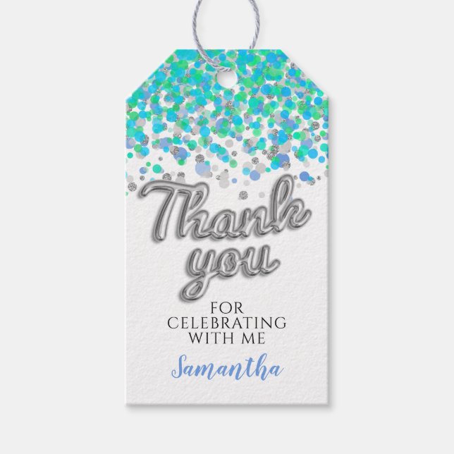 Silver Confetti Gift Tags (Front)