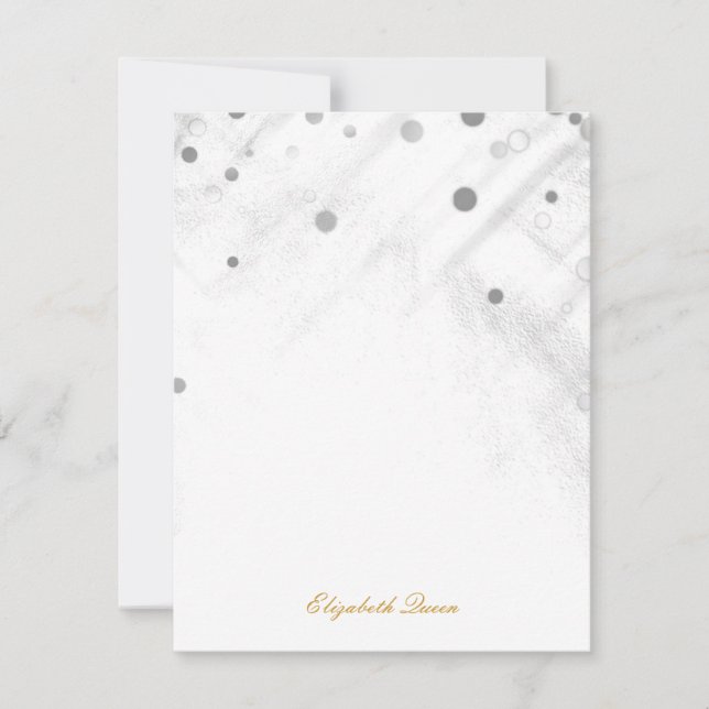 Silver Confetti Glitter Dots Invitation Stationery (Front)