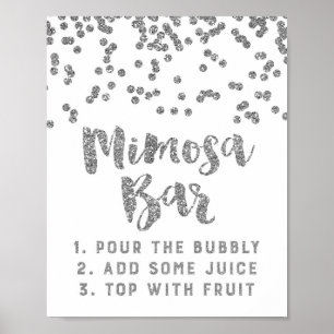 Silver Confetti Mimosa Bar Sign Wedding