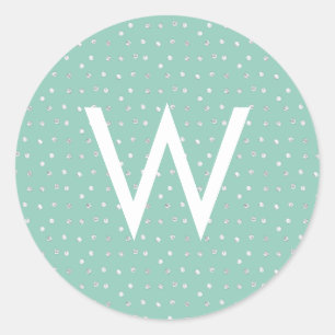 Silver Confetti Monogram Sticker