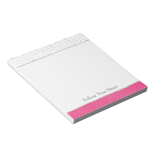 Silver Confetti Pink Ombre Watercolor Notepad (Angled)