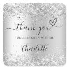 Silver confetti thank you