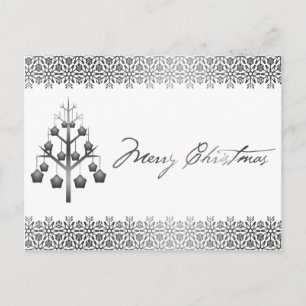 Silver Contemporary Christmas Holiday Postcard