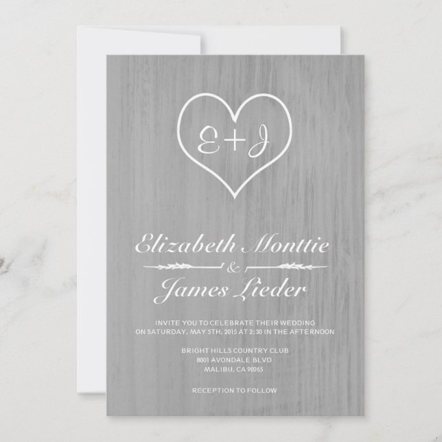 Silver Country Wedding Invitations (Front)