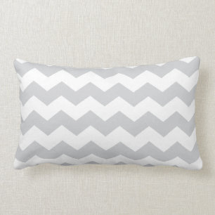Silver & Cream Chevron Pattern Pillow
