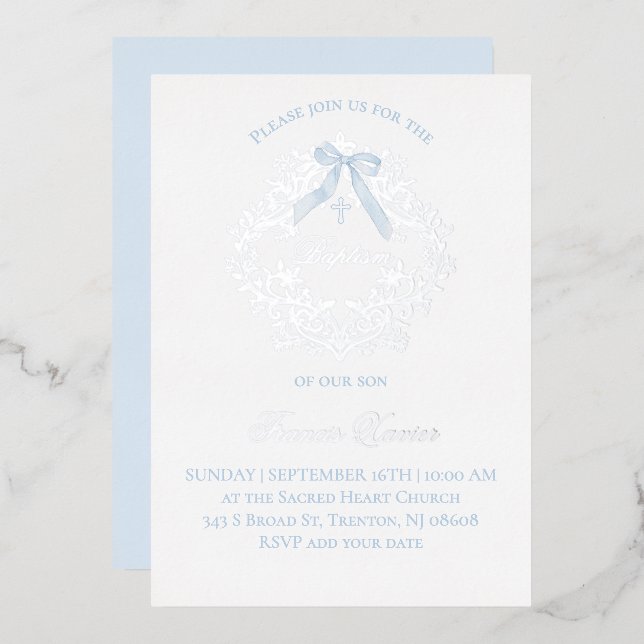 silver crest baby boy Baptism (Front/Back)