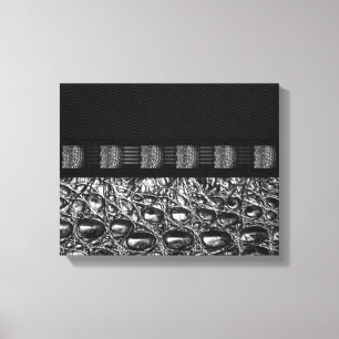 Silver Crocodile Texture Canvas Print