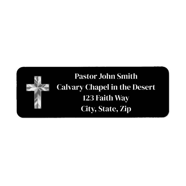 Silver Cross Classy Church Pastor Return Address (Front)