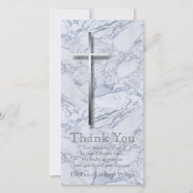 Silver Cross Marble 1 Sympathy Thank You (Front)