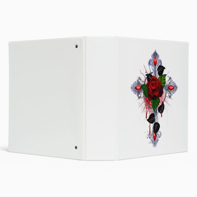 Silver Cross with a Red Rose Binder (Background)