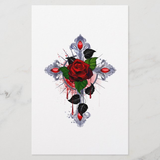 Silver Cross with a Red Rose Flyer (Front)