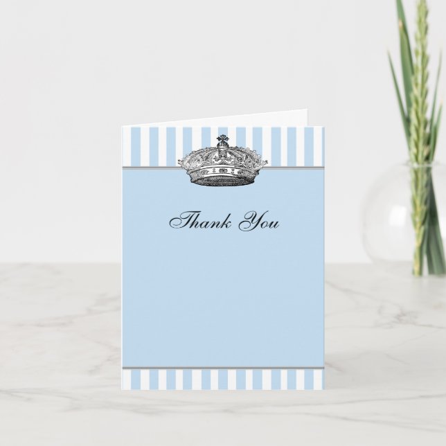 Silver Crown Baby Blue Prince Merci Cartes (Devant)