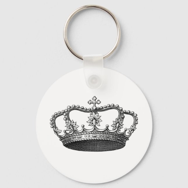 Silver Crown Gift Item You Personalize Keychain (Front)