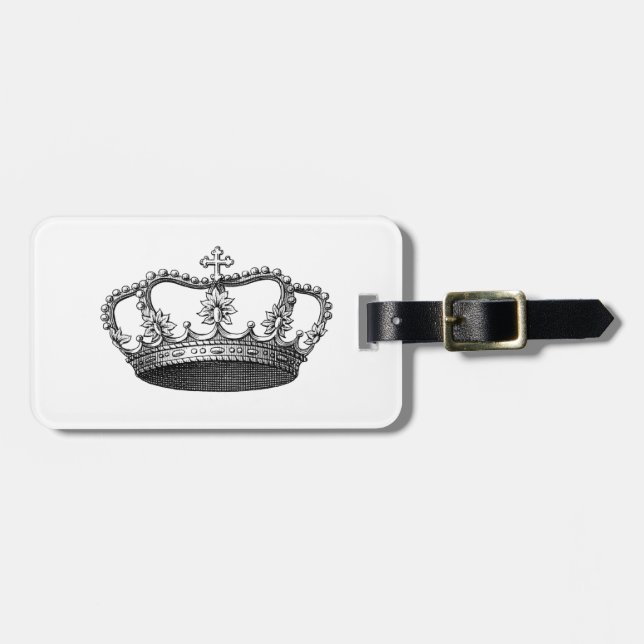 Silver Crown Gift Item You Personalize Luggage Tag (Front Horizontal)