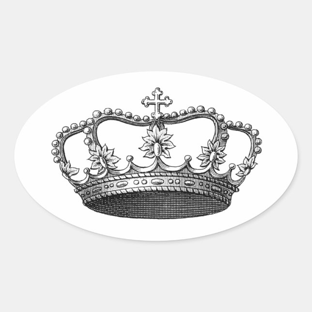 Silver Crown Gift Item You Personalize Oval Sticker (Front)