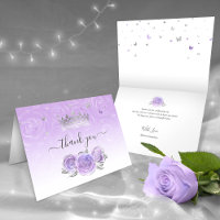 Silver Crown Light Purple Rose Elegant Folded