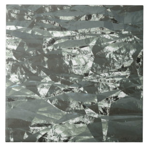 Silver Crumpled Foil Tile
