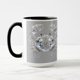 Silver Crystal Crab   Sparkling Ocean Luxury Mug