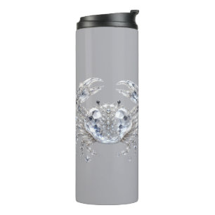 Silver Crystal Crab   Sparkling Ocean Luxury Thermal Tumbler