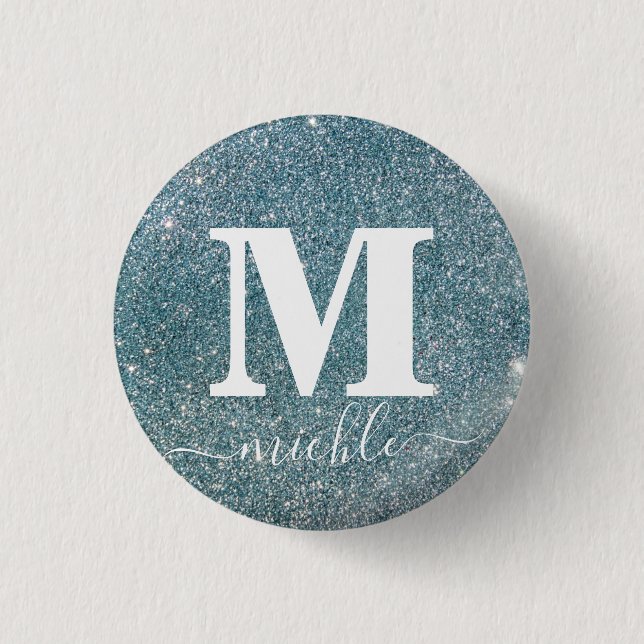 Silver Crystal Custom Name Gift  1 Inch Round Button (Front)