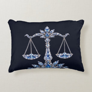 Silver Crystal Libra Luxury Collection Accent Pillow