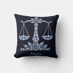 Silver Crystal Libra Luxury Collection Throw Pillow